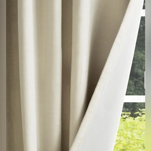 Bedford Woven Plaid 50 X95 Blackout Backtab Panel Pair 50x95” - Picture 5 of 5